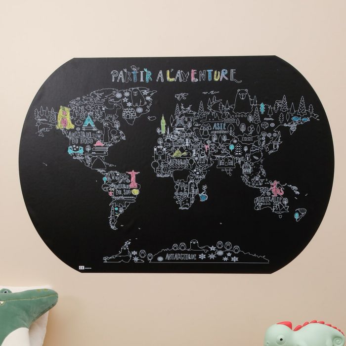 Carte du monde à colorier à la craie - Country Casa