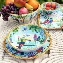 Grande assiette creuse en mélamine toucans - Ø 23 cm - Jardin de la Comtesse