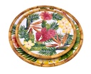 Grande assiette plate en mélamine pure - 28 cm - Fleurs exotiques