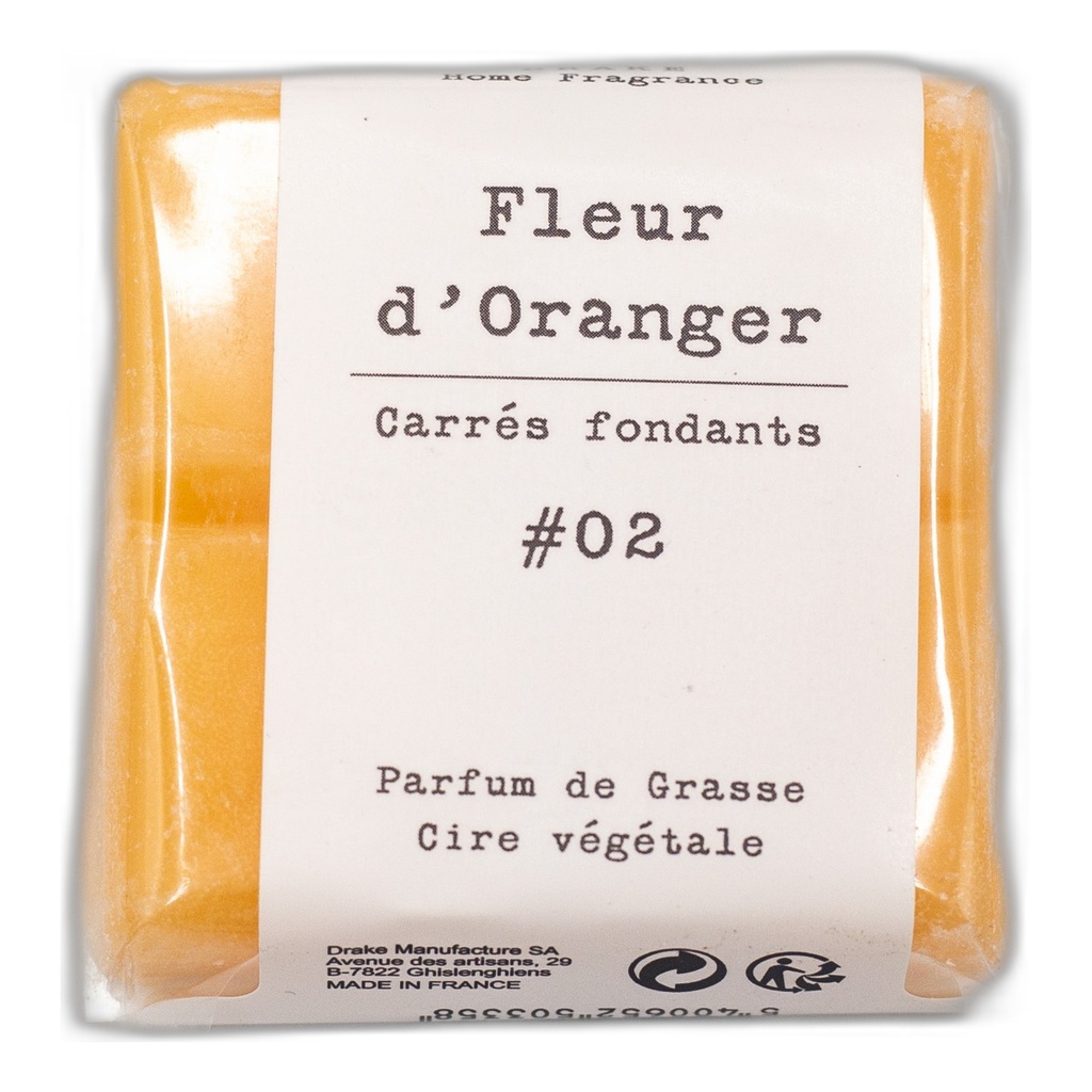 Carré fondant cire végétale – Fleur d'oranger - Drake