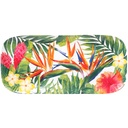 Plat à cake long rectangulaire en mélamine fleurs exotiques - Les Jardins de La Comtesse