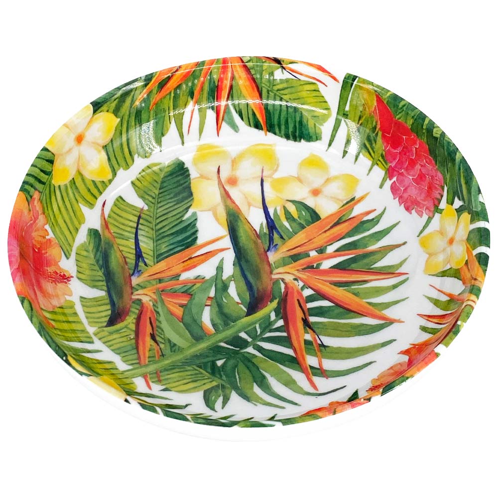 [MF-16P] Assiette creuse fleurs exotiques - Les Jardins de La Comtesse