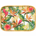 Plateau rectangulaire fleurs exotiques - Les Jardins de La Comtesse