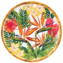 Grande assiette plate en mélamine pure - 28 cm - Fleurs exotiques