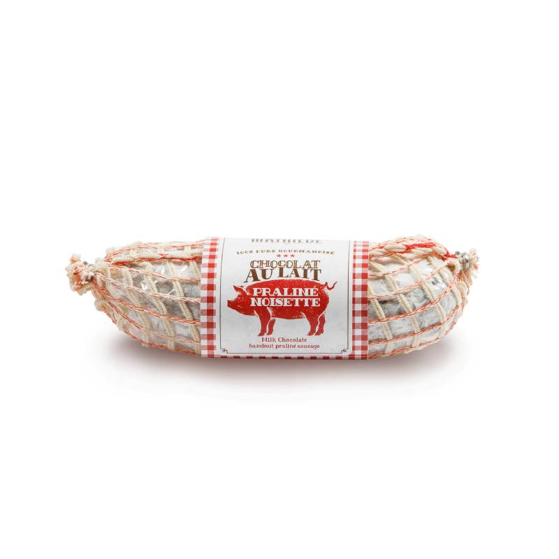 Saucisson en chocolat au lait praliné noisette