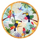 Plat de service rond en mélamine toucans de Rio - Les Jardins de La Comtesse