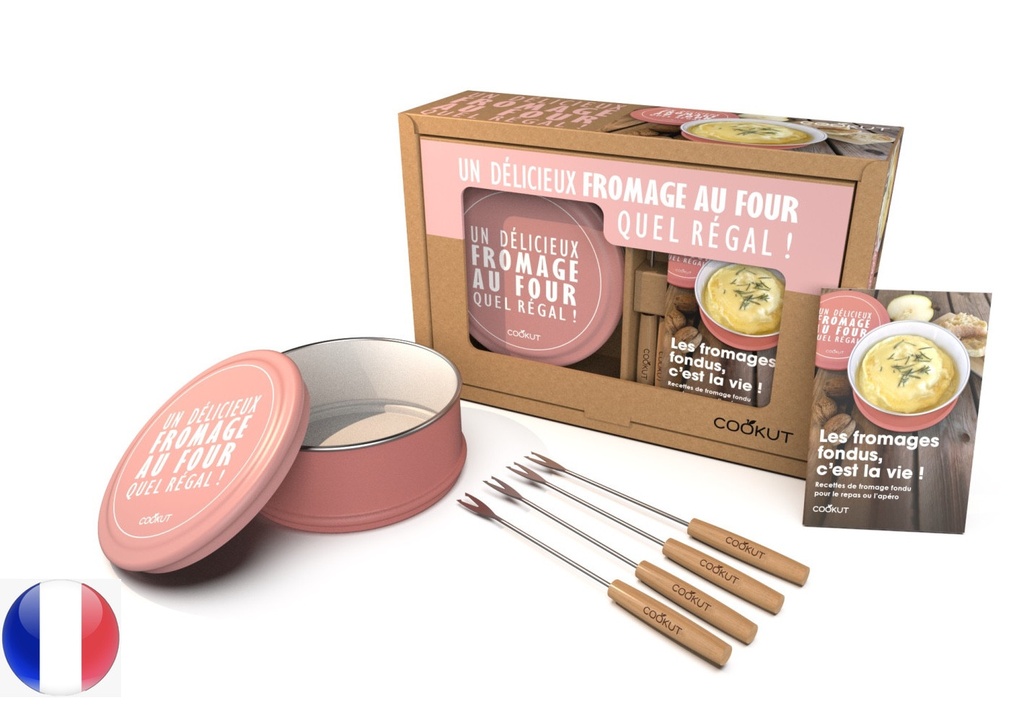 [CFRO2CADRO] Coffret cadeau cuiseur fromage au four - Cookut (Rose Pastel)