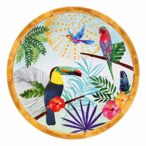 [MTO-01AB] Petite assiette plate à dessert Toucans de Rio - Les Jardins de La Comtesse