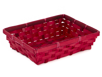 [A-100-3562A] Panier rectangulaire bambou (Rose Pastel)