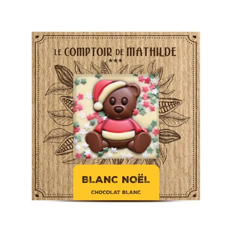 [TABPM0062] Tablette Chocolat Blanc Noël - Le Comptoir de Mathilde