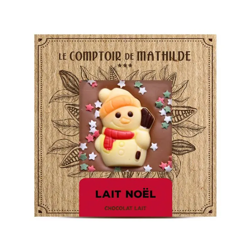 [TABPM0043] Tablette Chocolat Lait Noël - Le Comptoir de Mathilde