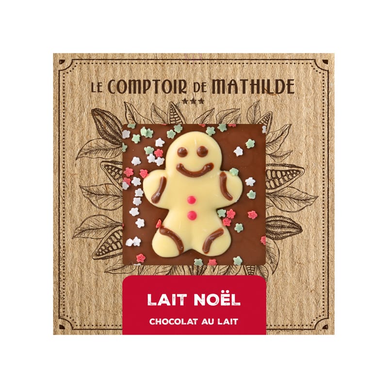 [TABPM0043] Tablette Chocolat Lait Noël - Le Comptoir de Mathilde