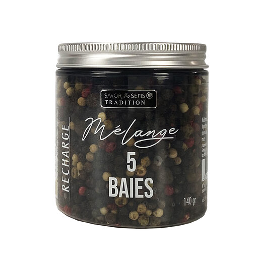 Recharge poivre 5 baies - 130 g - Savor et sens