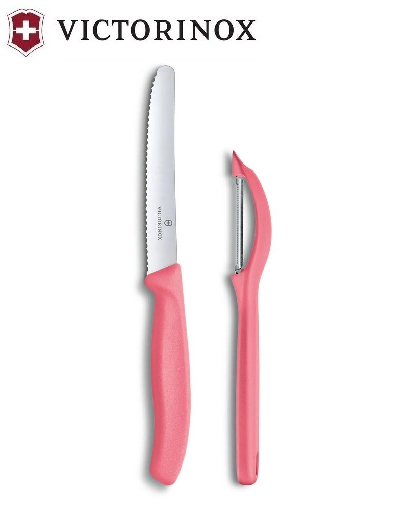 [6.7116.21L12] Set couteau à tomates et éplucheur - Victorinox  (Rouge acidulé)