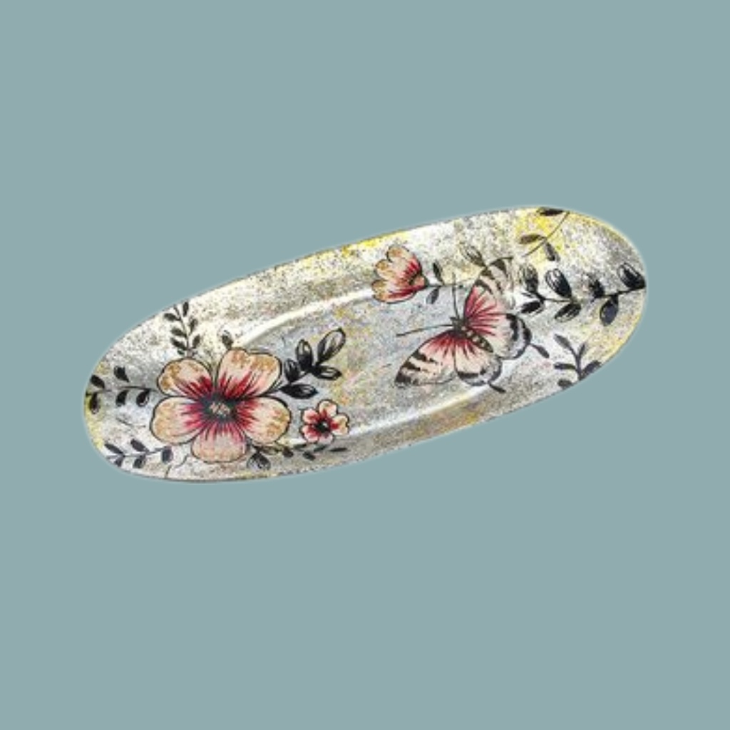 Plateau Ovale Papillon - signes Grimalt by Sigris   (Gris)