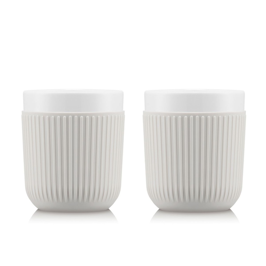 Set de 2 mugs en porcelaine avec manchon silicone