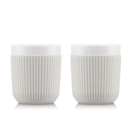 Set de 2 mugs en porcelaine avec manchon silicone