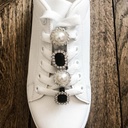 Paire de bijoux de chaussures Noir et Blanc - Furious Laces