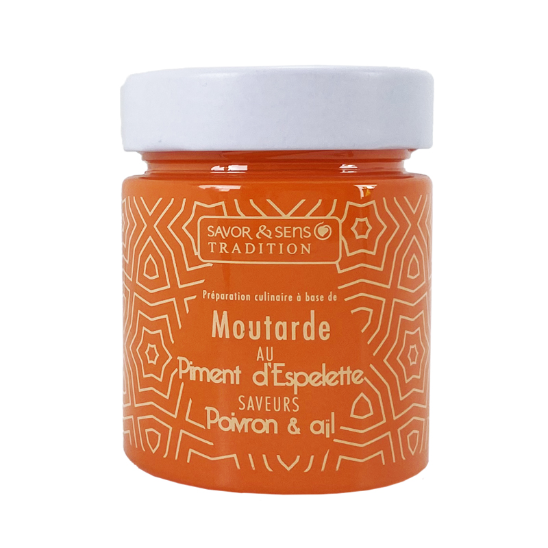 Moutarde au piment d'Espelette saveur poivron ail - Savor et Sens