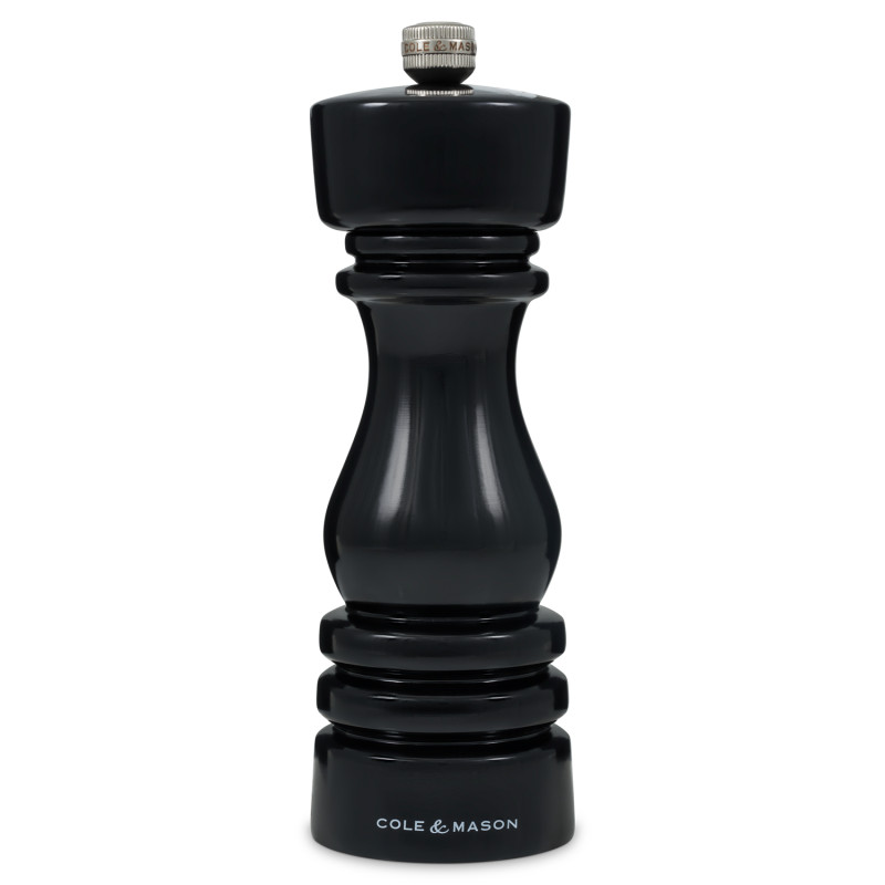 [H233096] Moulin à Sel London Noir Brillant 180 mm Blanc Gloss - Cole & Mason 