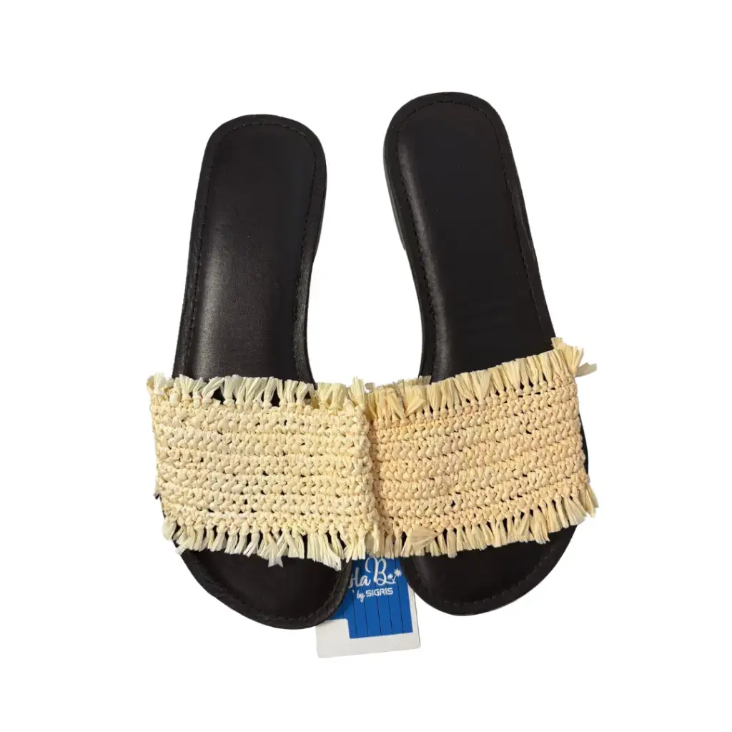 Sandales en cuir paille - Signes Grimalt 