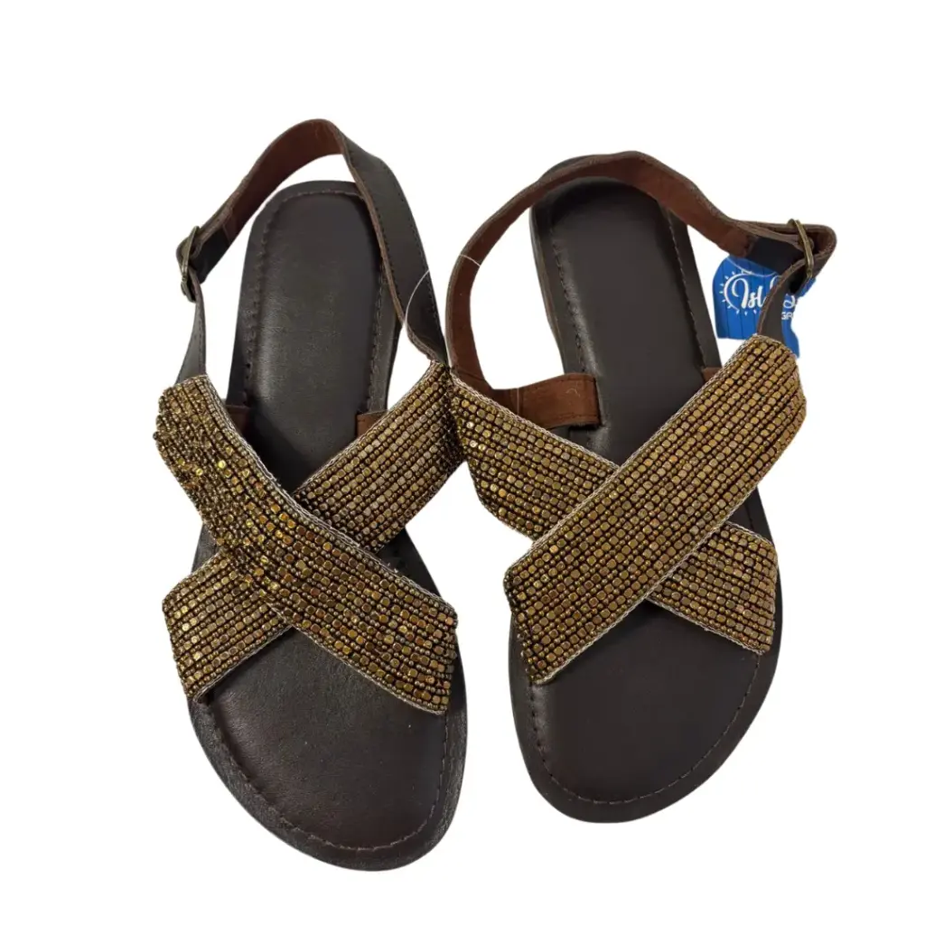 Sandales en cuir perle marron - Signes Grimalt 