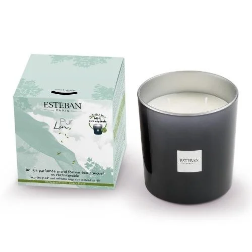 Bougie parfumée rechargeable Pur Lin 450g - Esteban