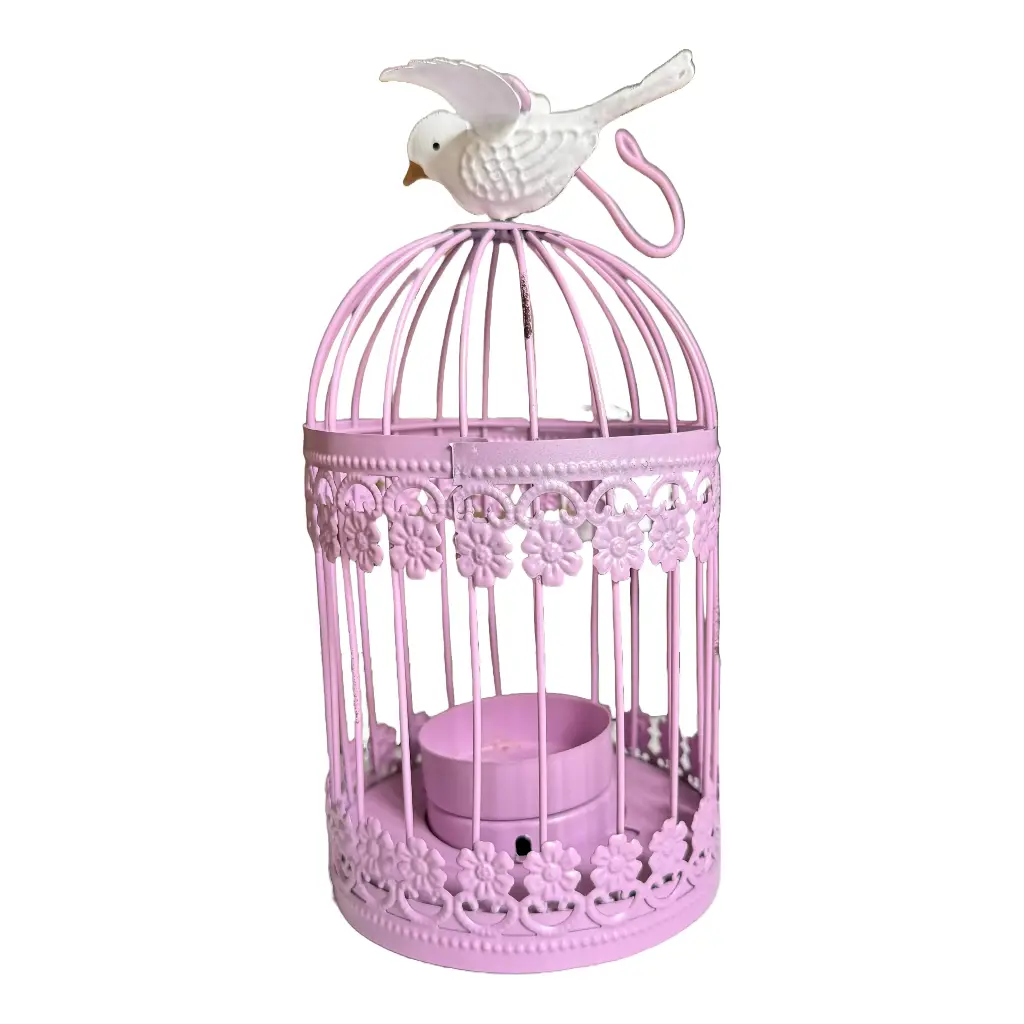 Bougeoir cage metal - Formano  (Rose)