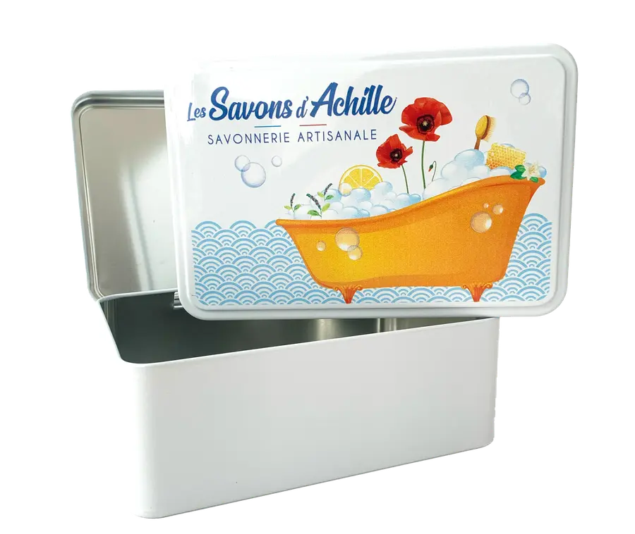 Boîte coffret métal vide - Les Savons d'Achille