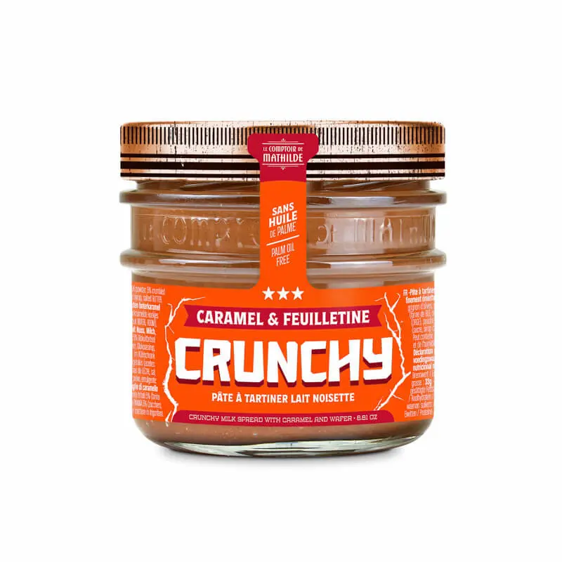 [PATES0190] Pâte A Tartiner Crunchy Lait Caramel & Feuilletine - Comptoir de Mathilde