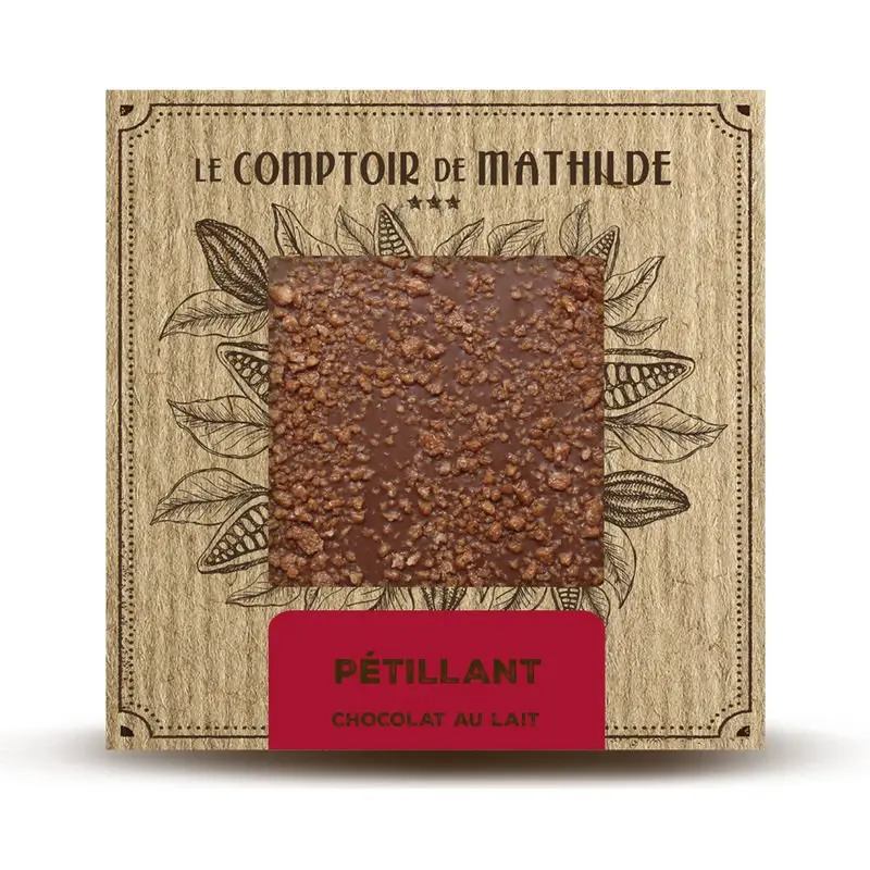  Tablette Chocolat au Lait Pétillant - Le Comptoire de Mathilde