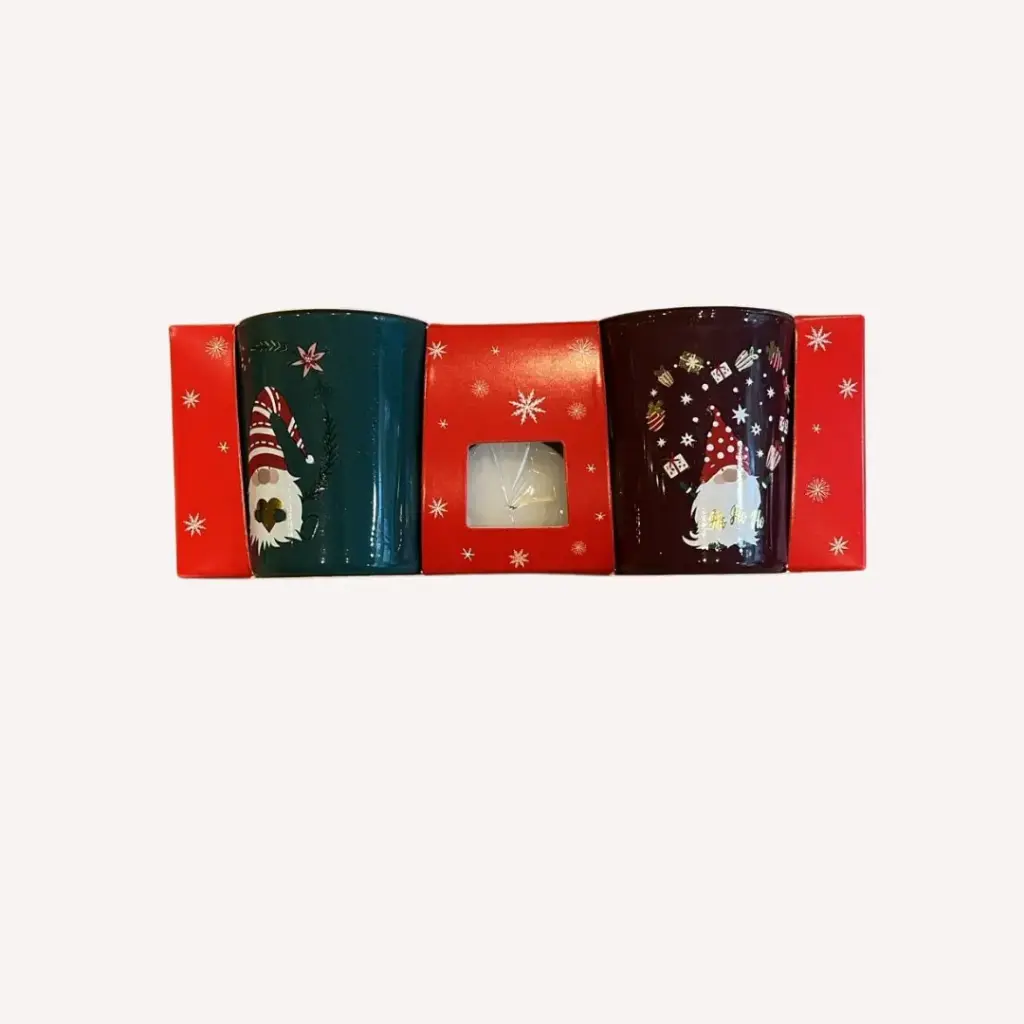 Coffret 2 bougeoirs de Noel avec Bougie - Formano
