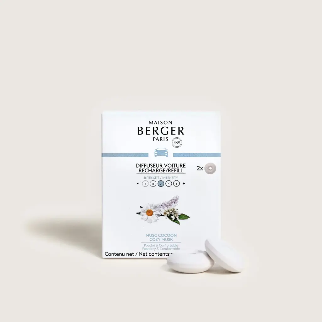 Recharge diffuseur de voiture Musc Cocoon -Maison Berger 