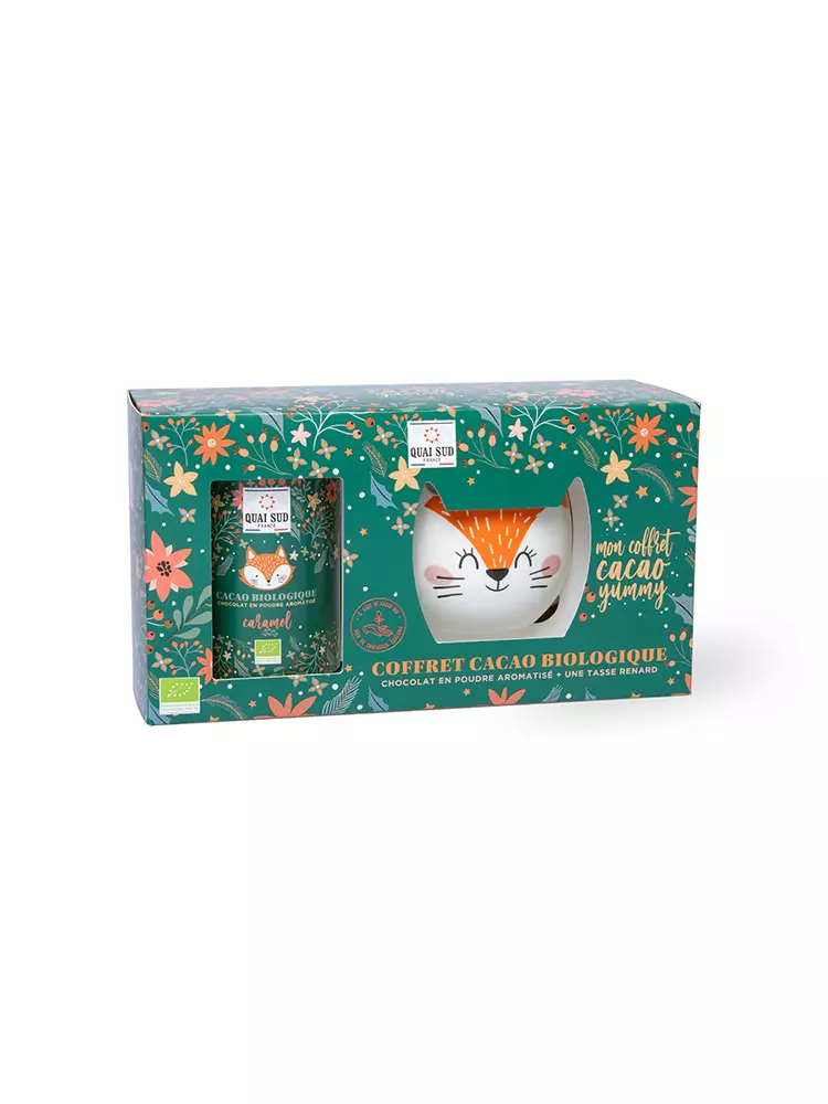 [5CBRENA2CF] Coffret Cacao Bio* Renard « Yummy » Caramel- Quai Sud
