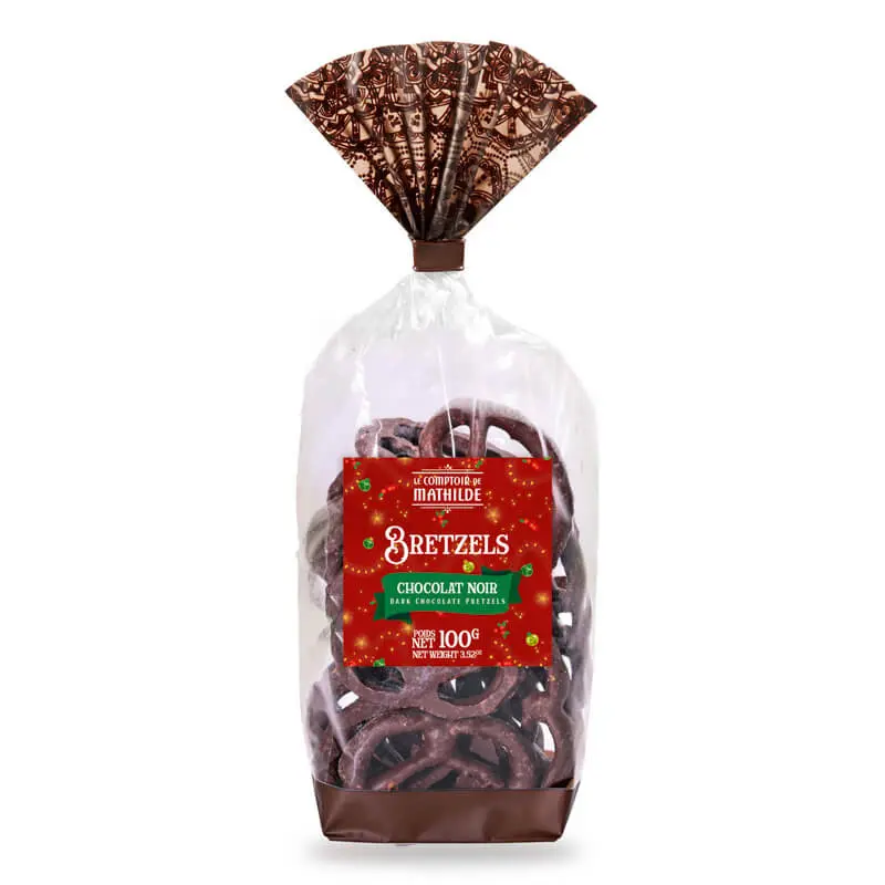 [BISCS0042] Bretzels Enrobés de Chocolat Noir -Comptoir de Mathilde