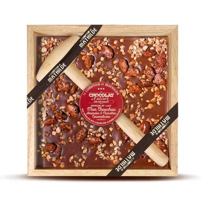 [CHCAC0093] Chocolat A Casser Lait Mon Chouchou Amandes & Noisettes Caramelisées -Comptoir de Mathilde