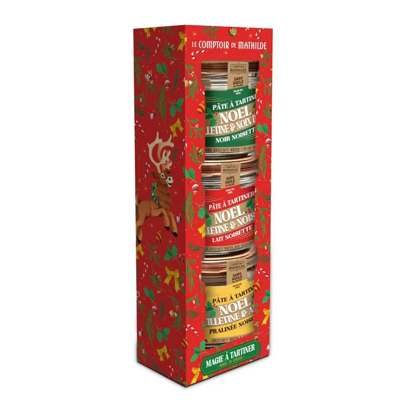 [COFPA0011] Coffret 3 pâtes à Tartiner de Noël - Comptoir de Mathilde