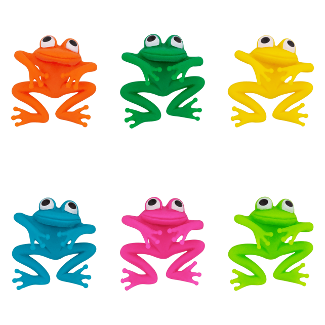 [40860] Set de 6 marqueurs de verre - Frog Party - Pylones
