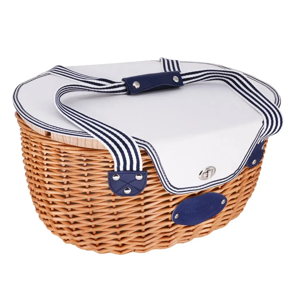 [P-15238] Panier pique-nique en osier Belle-Île - Les Jardins de la Comtesse