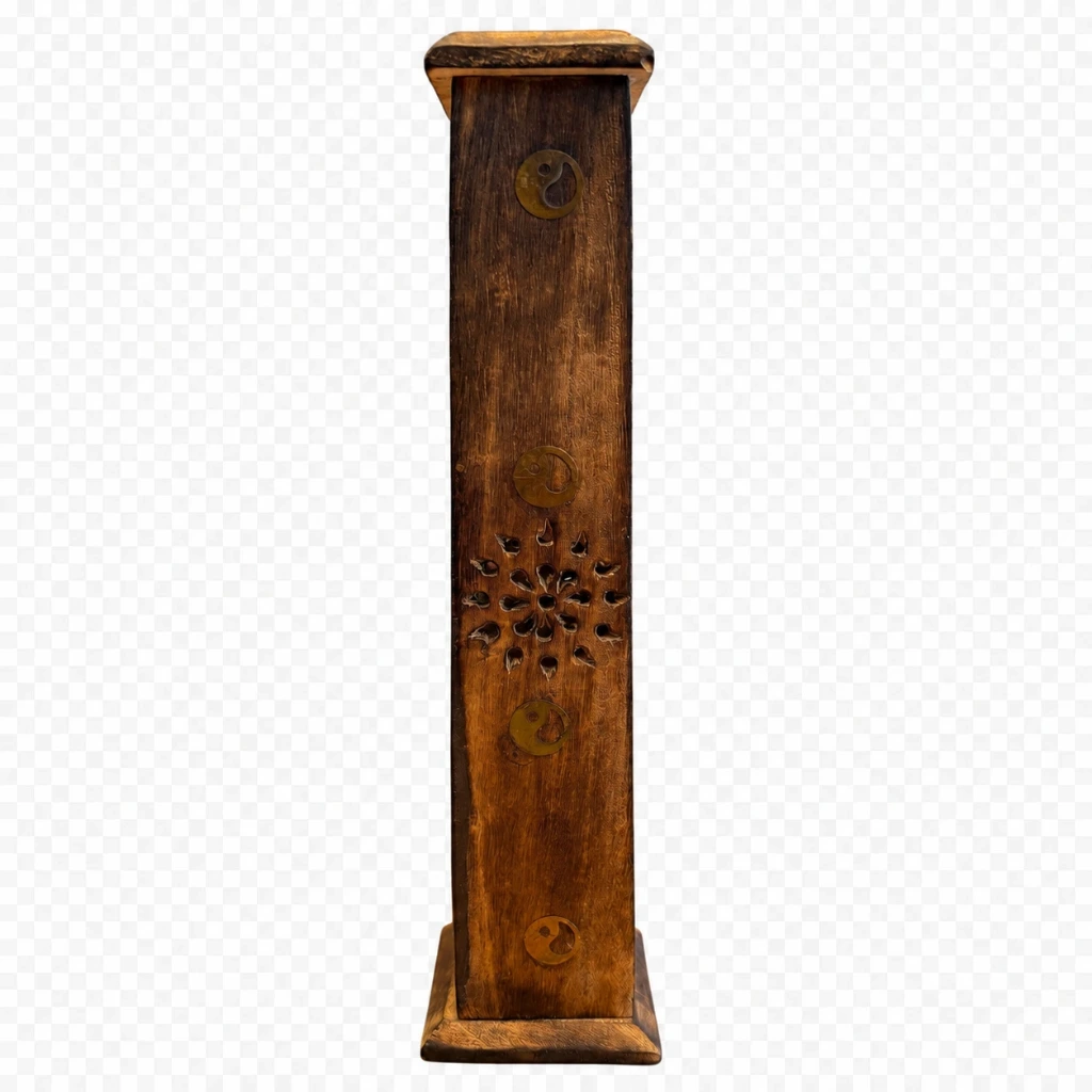Porte-encens tour Yin Yang en bois – Terra Nature