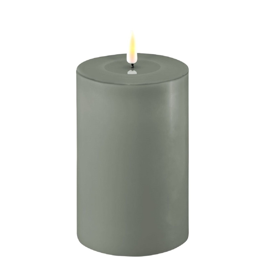 [0314] LED Bougie pilier Vert poussiéreux -  DELUXE