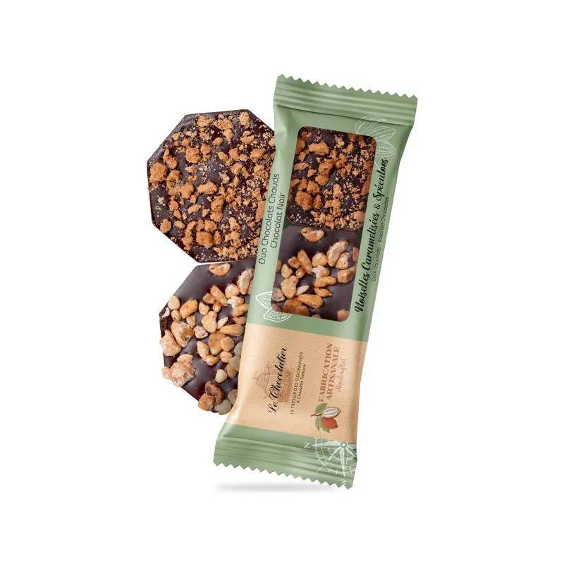 [CSUPR0014] Duo Chocolat Chaud - Noir - Noisettes Caramélisées & Spéculoos - le Chocolatier