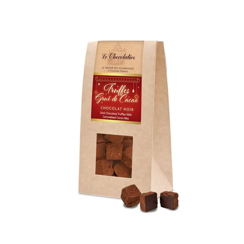Etui Truffes Grué de Cacao Caramélisé Chocolat Noir - Le Chocolatier