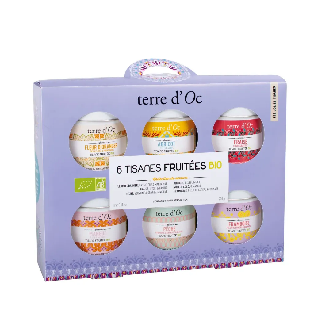 Coffret 6 Tisanes  Fruitées - Terre d'Oc
