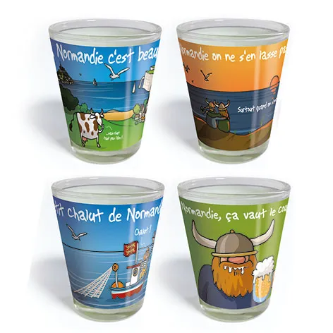 Lot n°5 de 4 petits verres - Heula