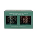 Coffret de deux bougies - couronne de sapin et éclats de noisettes - Bougies La Française