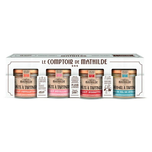 [COFPA0003] 4 pots 100g de pates et caramel à tartiner - Comptoir de Mathilde