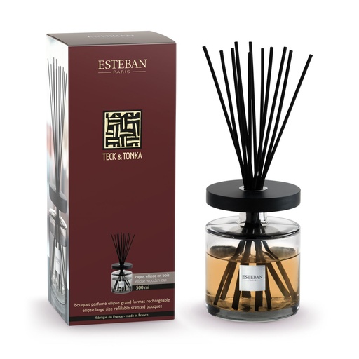 [TET-121] Bouquet parfumé ellipse rechargeable - teck et tonka
