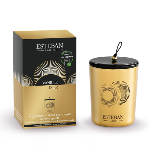 [VAN-009] Bougie déco parfumée rechargeable - Vanille d'or