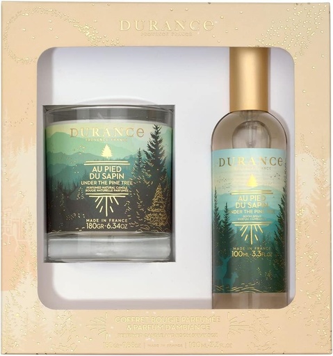 Coffret bougie parfumée et parfum d'ambiance - Au pied du sapin